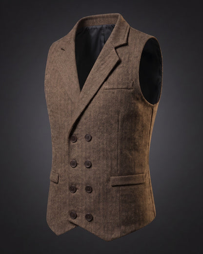 Guido Herringbone Tweed Vest
